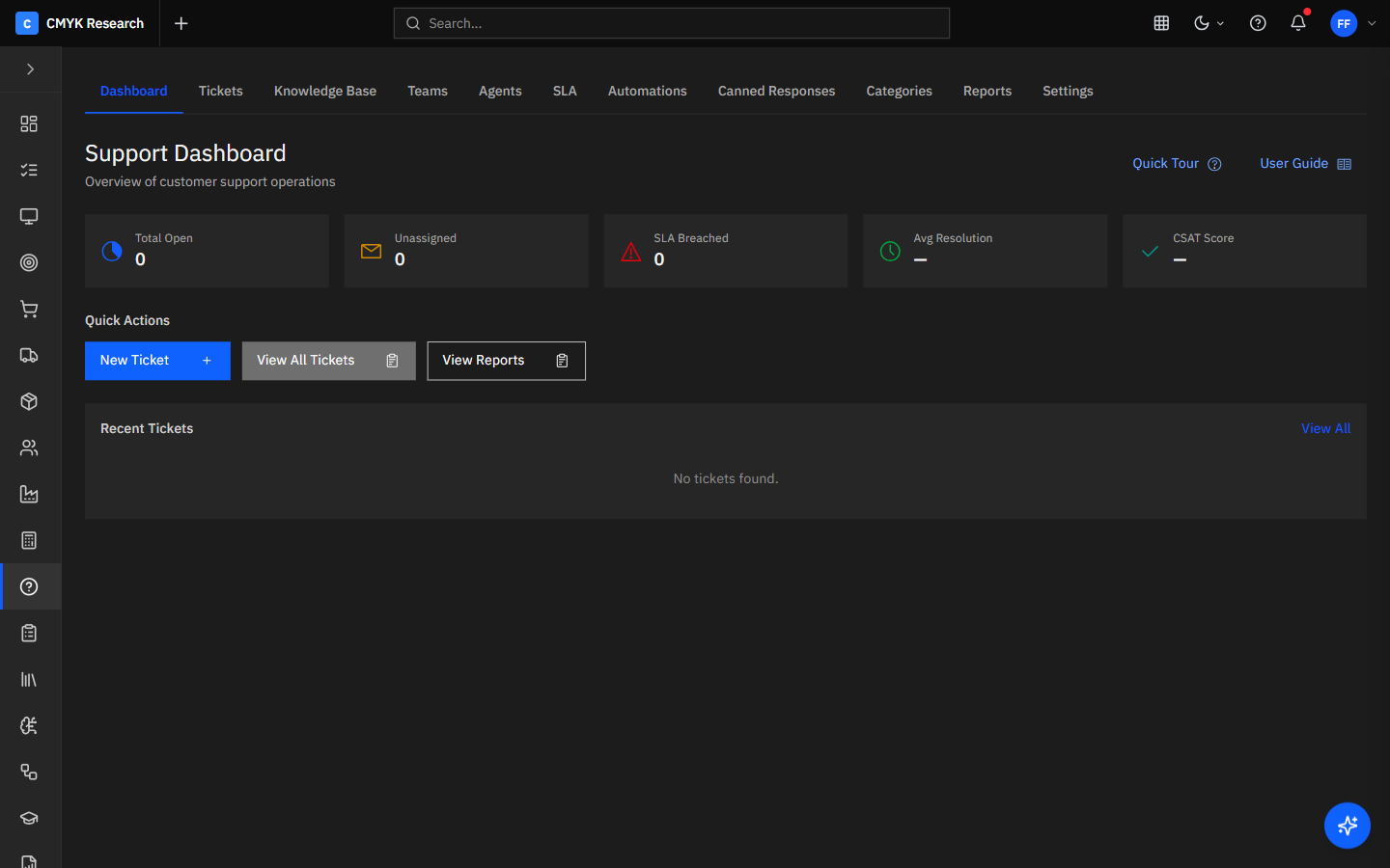 Carbon ERP Customer Support screenshot
